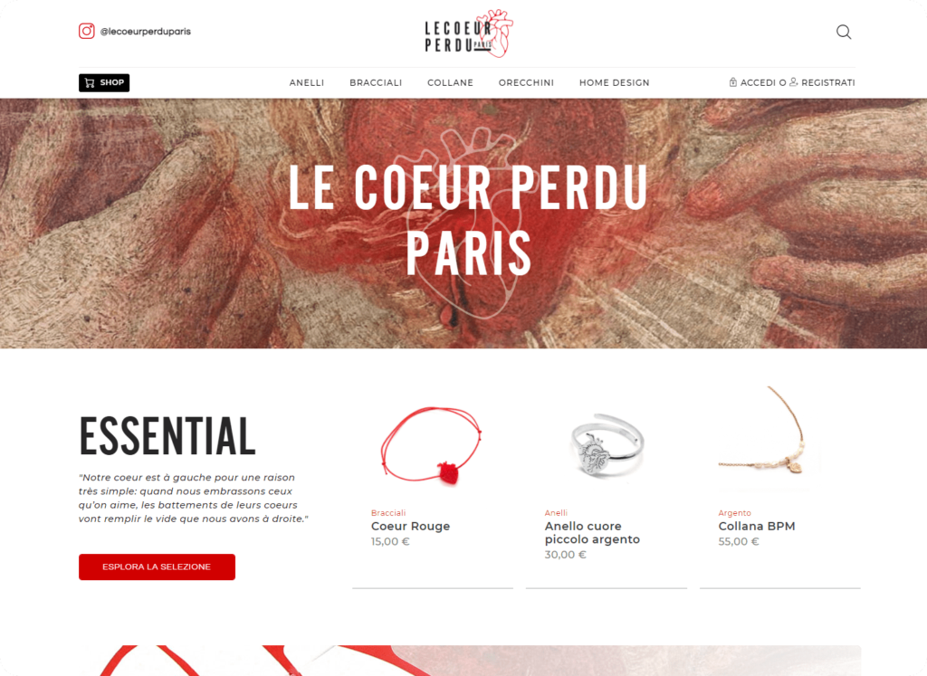 Le Coeur Perdu Paris Sito web E-commerce